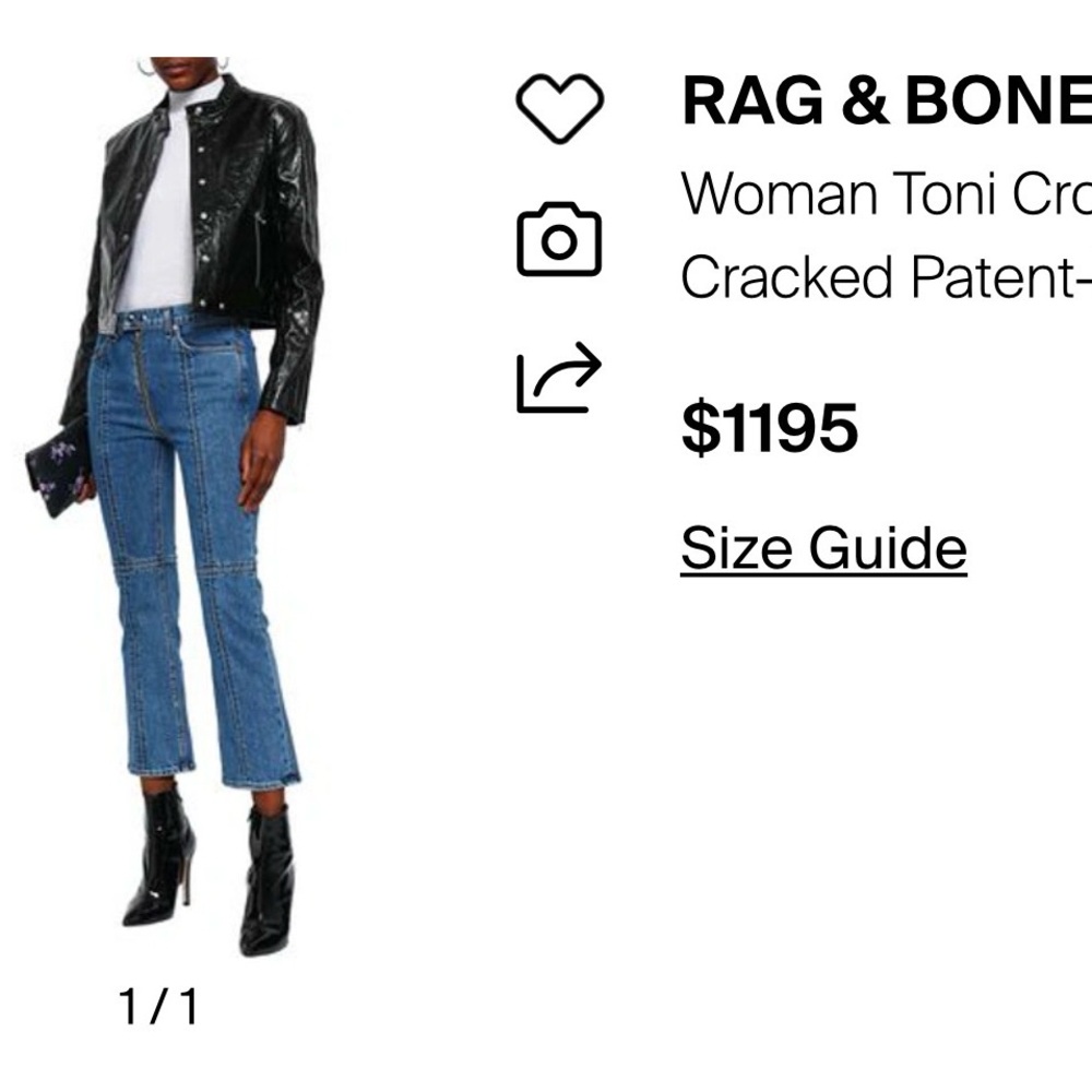 rag & bone Toni  black patent leather jacket